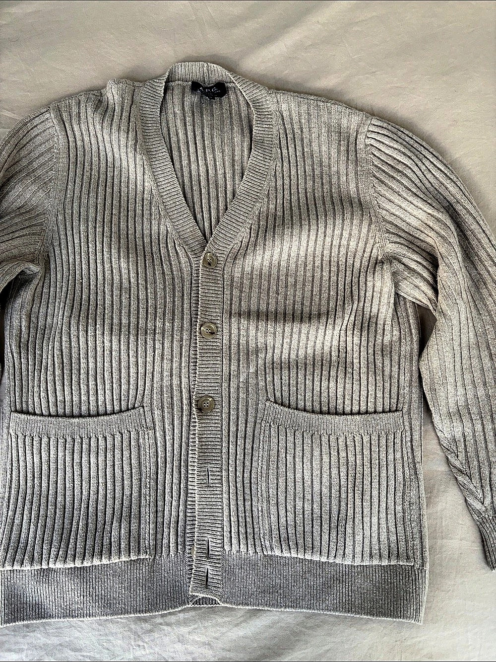 A.P.C. Taupe Ribbed Cardigan Size Medium